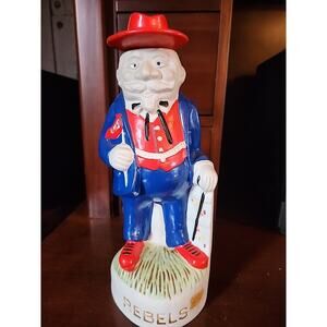 1974 RARE VINTAGE Ole Miss Rebels 12” McCormick Colonel Rebel Whiskey Decanter